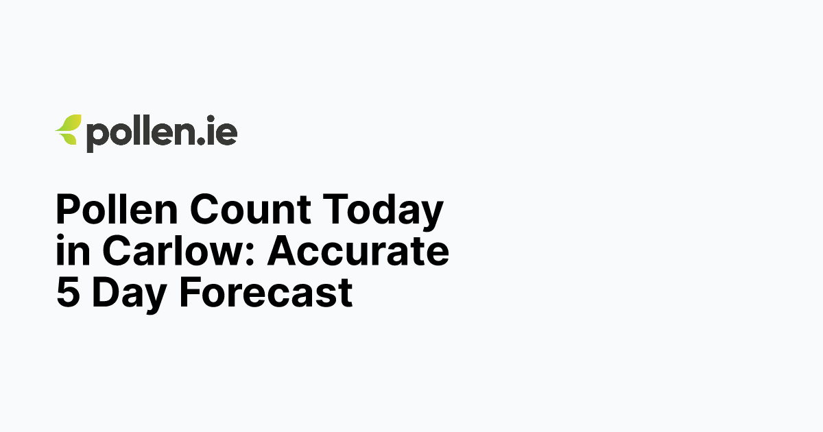 Pollen Count Today in Carlow Accurate 5 Day Forecast